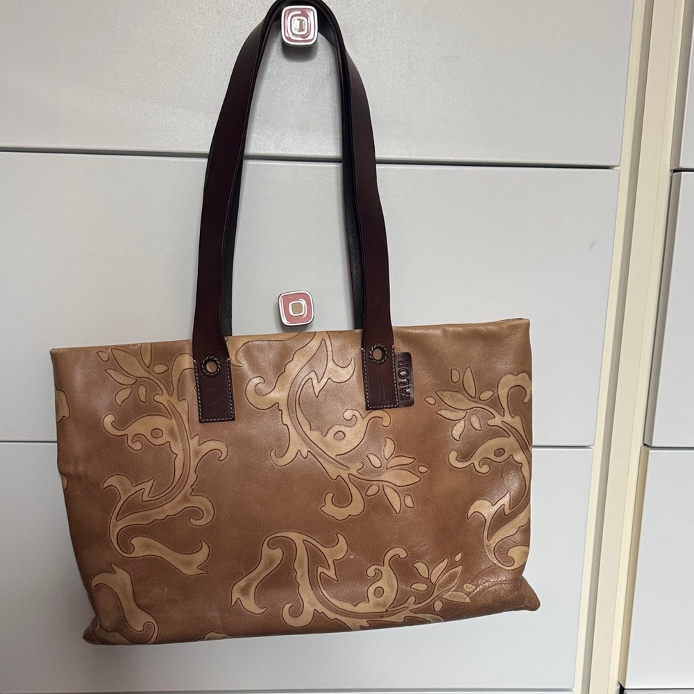 Falor Elegant Brown genuine Leather Tote Bag
